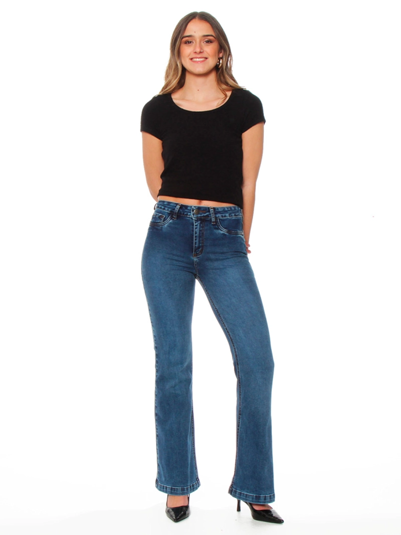 JEANS MUJER WADOS ALGODÓN RECTO TIRO ALTO - 1