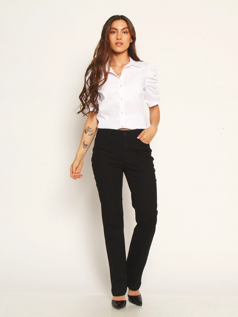 JEANS MUJER WADOS ALGODÓN RECTO TIRO ALTO PUSH UP - 1