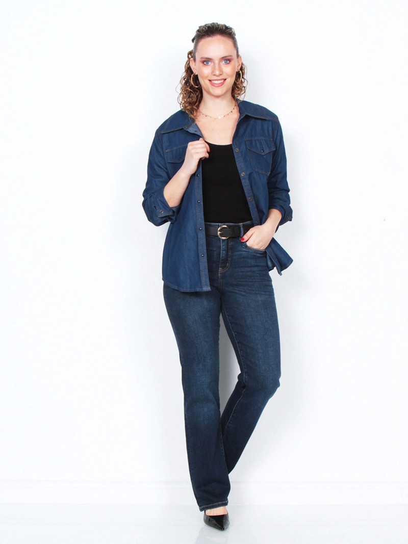 JEANS MUJER WADOS ALGODÓN RECTO TIRO ALTO - 1