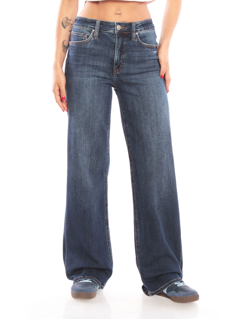 JEANS MUJER WADOS ALGODÓN WIDELEG TIRO ALTO - 2