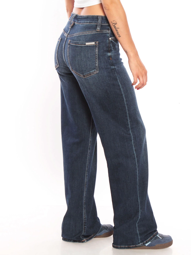 JEANS MUJER WADOS ALGODÓN WIDELEG TIRO ALTO - 4