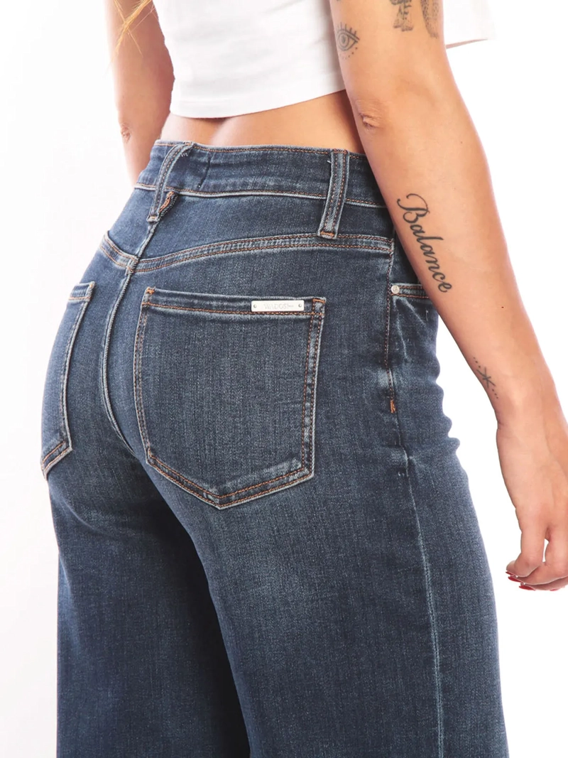 JEANS MUJER WADOS ALGODÓN WIDELEG TIRO ALTO - 6