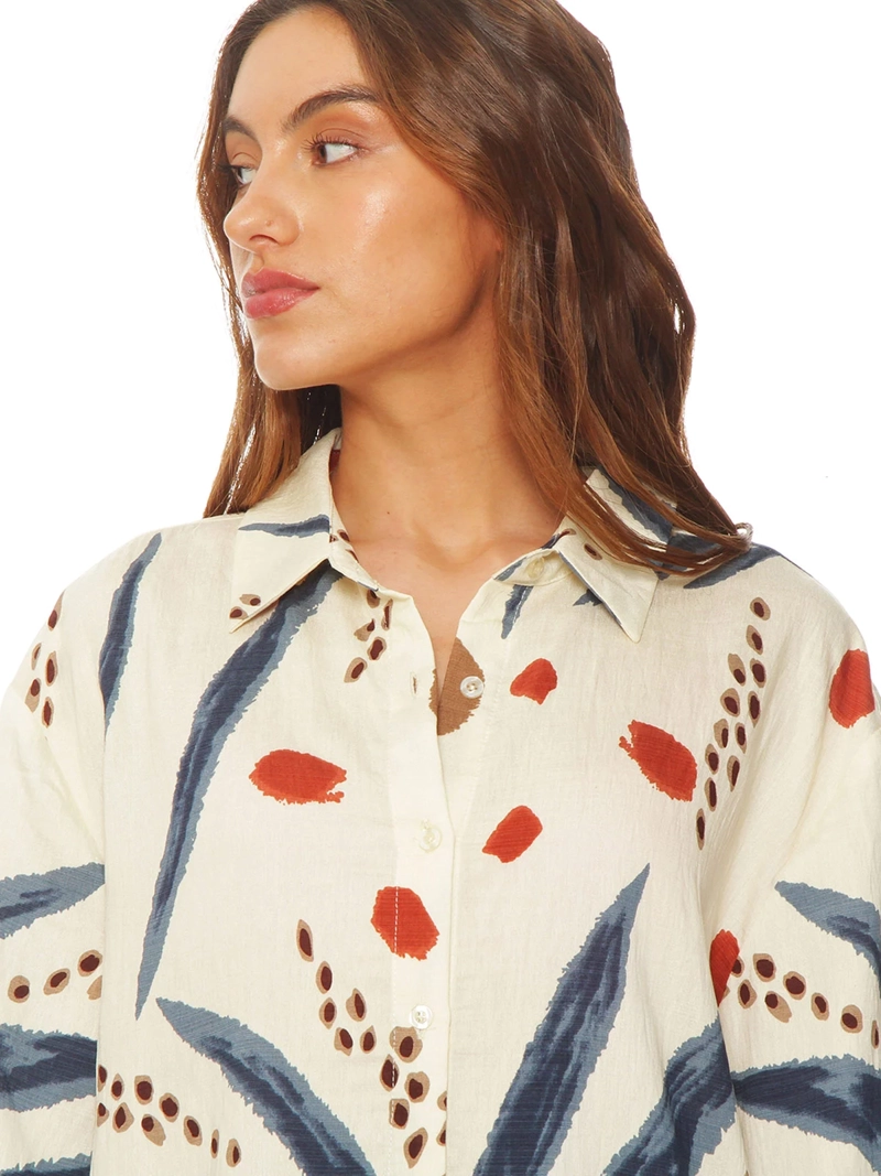 BLUSA MUJER WADOS MANGA LARGA ESTAMPADA ABOTONADA - 5