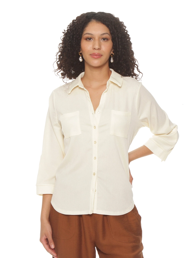 BLUSA MUJER WADOS ESCOTE EN V MANGA 3/4 - 2