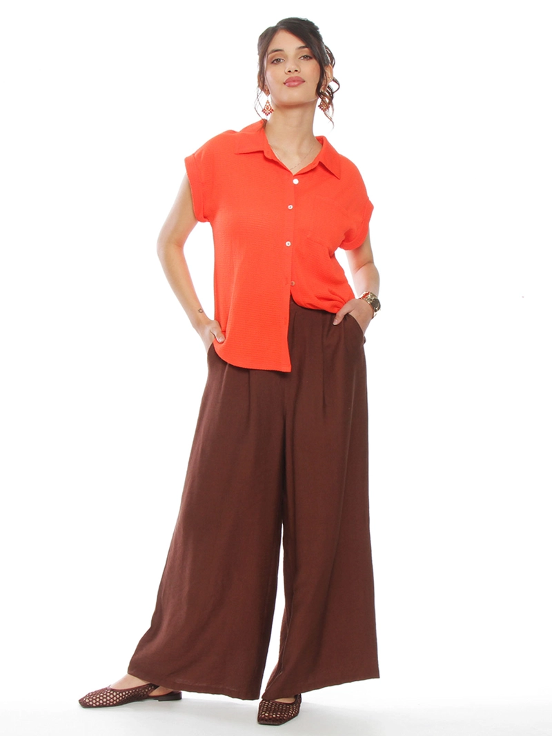 BLUSA MUJER WADOS MANGA CORTA ABOTONADA - 1