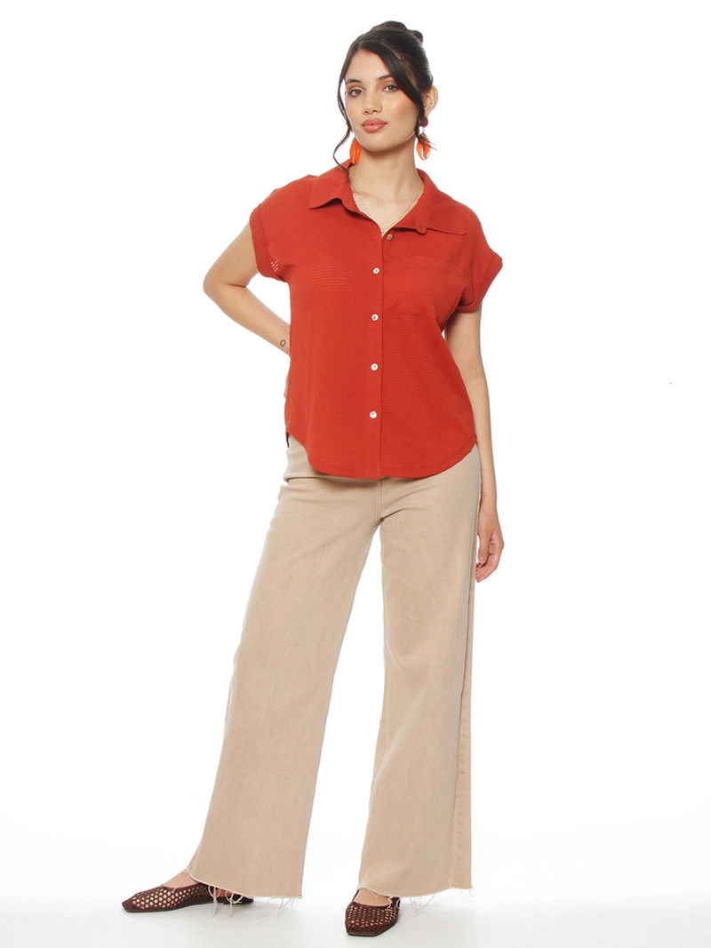 BLUSA MUJER WADOS MANGA CORTA ABOTONADA - 2