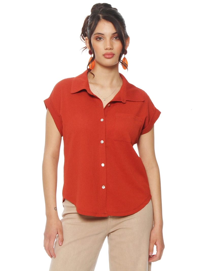 BLUSA MUJER WADOS MANGA CORTA ABOTONADA - 3