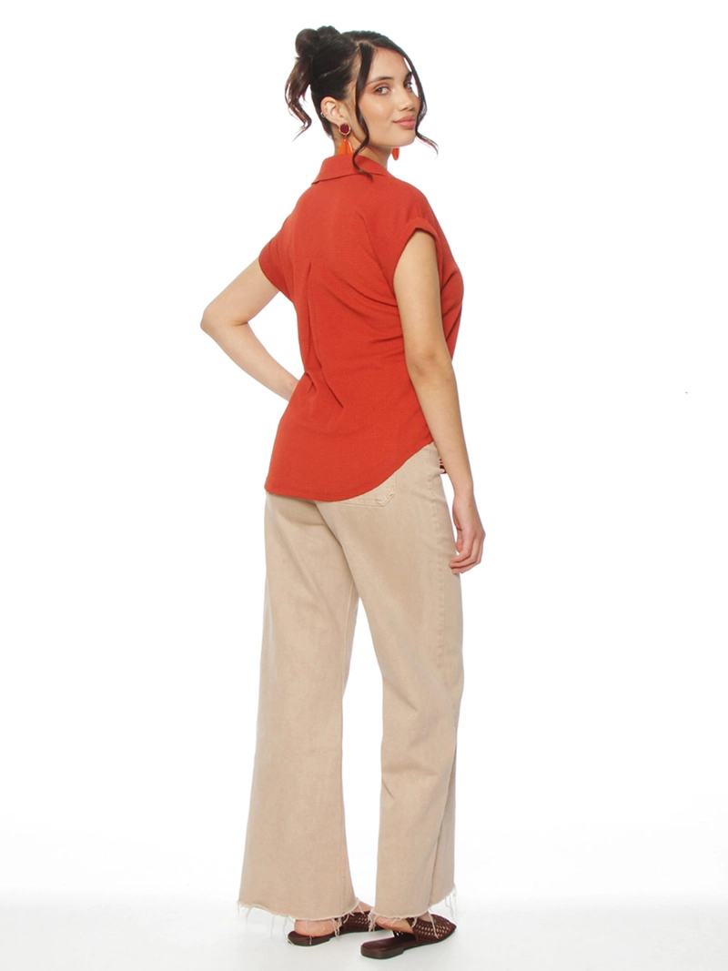 BLUSA MUJER WADOS MANGA CORTA ABOTONADA - 4