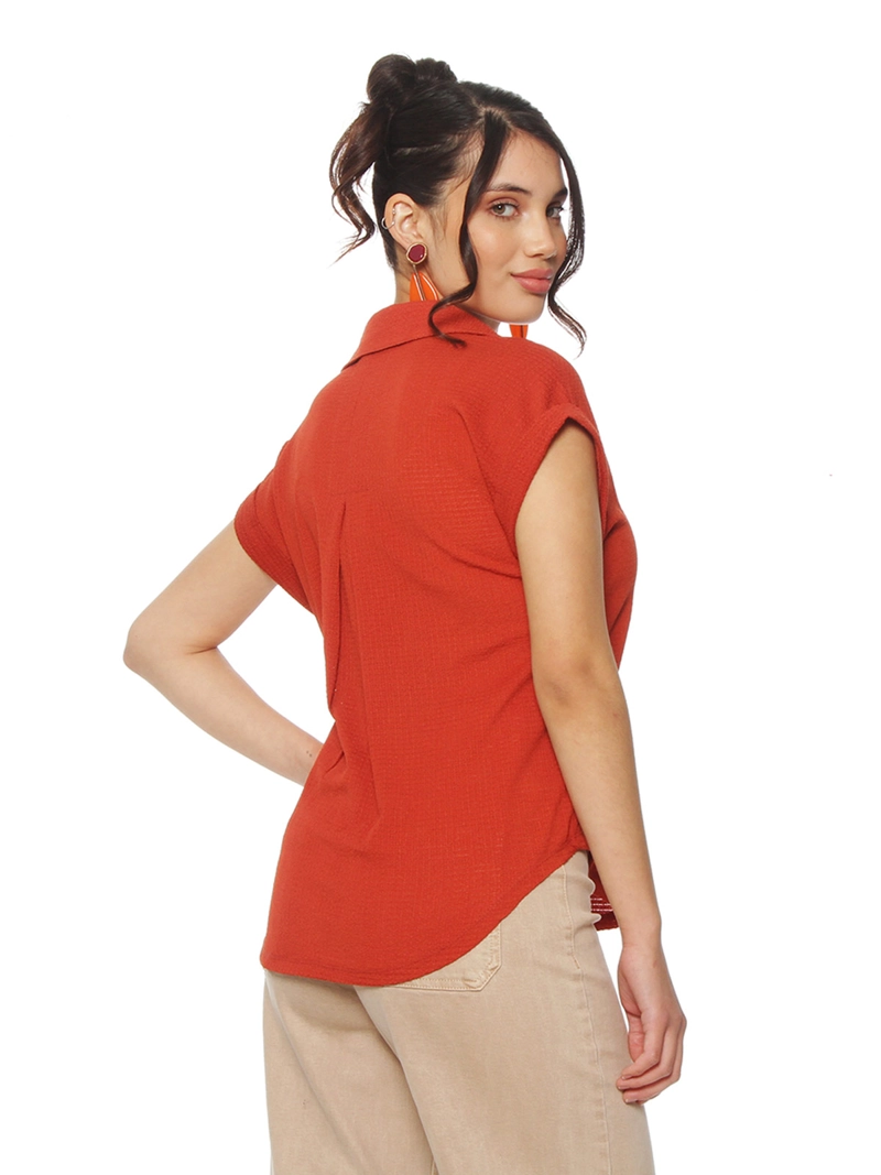 BLUSA MUJER WADOS MANGA CORTA ABOTONADA - 5