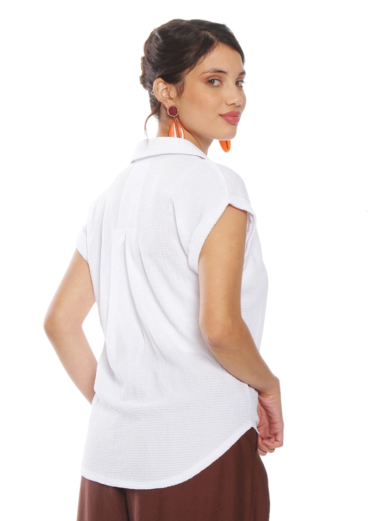BLUSA MUJER WADOS MANGA CORTA ABOTONADA - 4