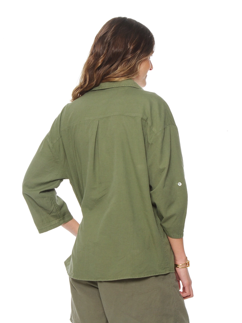 BLUSA MUJER WADOS LINO MANGA LARGA ABOTONADA - 4
