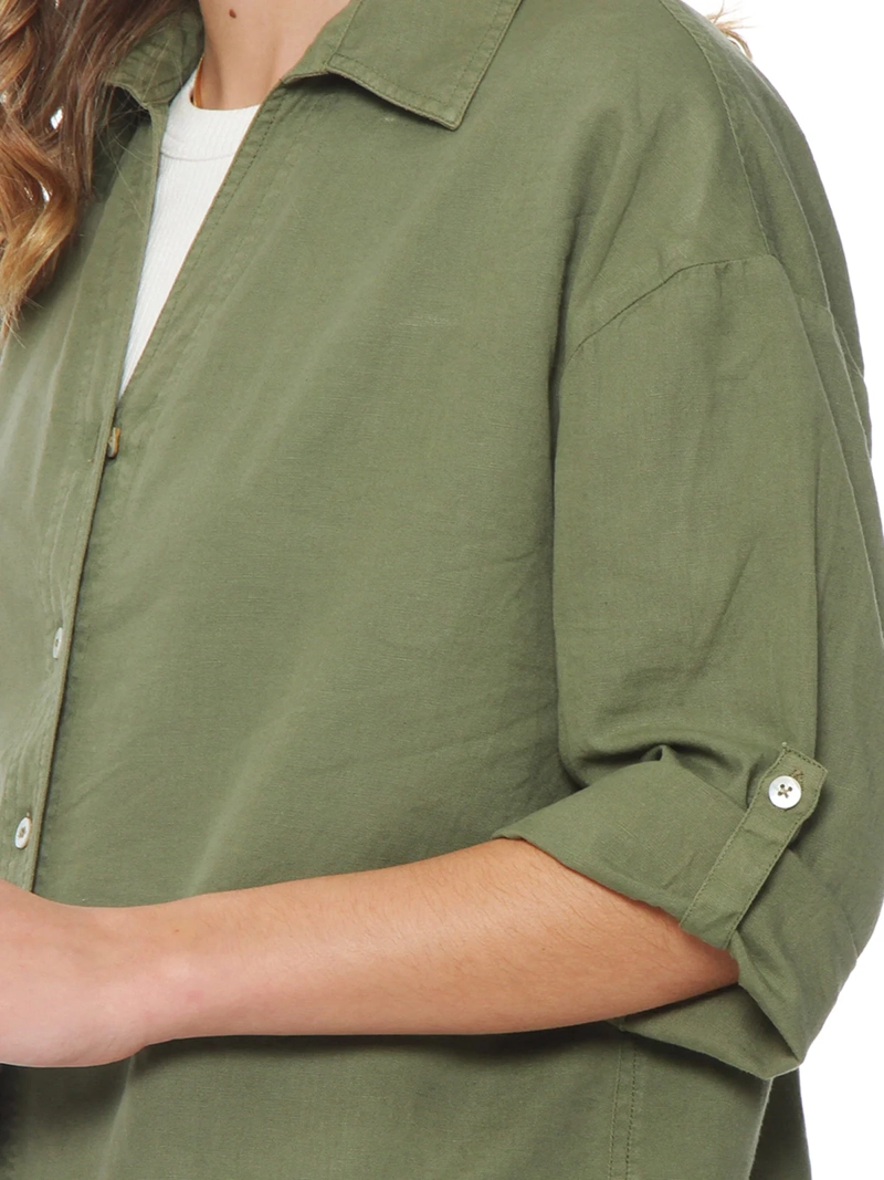 BLUSA MUJER WADOS LINO MANGA LARGA ABOTONADA - 5