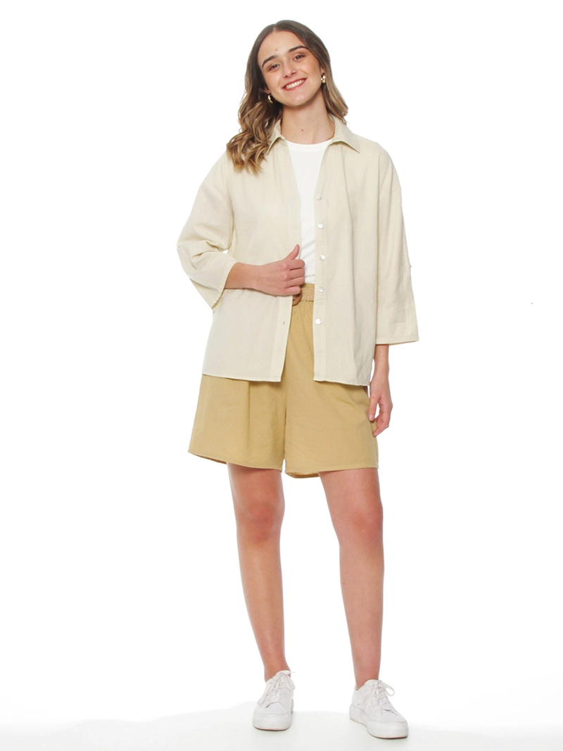 BLUSA MUJER WADOS LINO MANGA LARGA ABOTONADA - 1