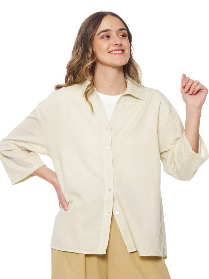 BLUSA MUJER WADOS LINO MANGA LARGA ABOTONADA - 2