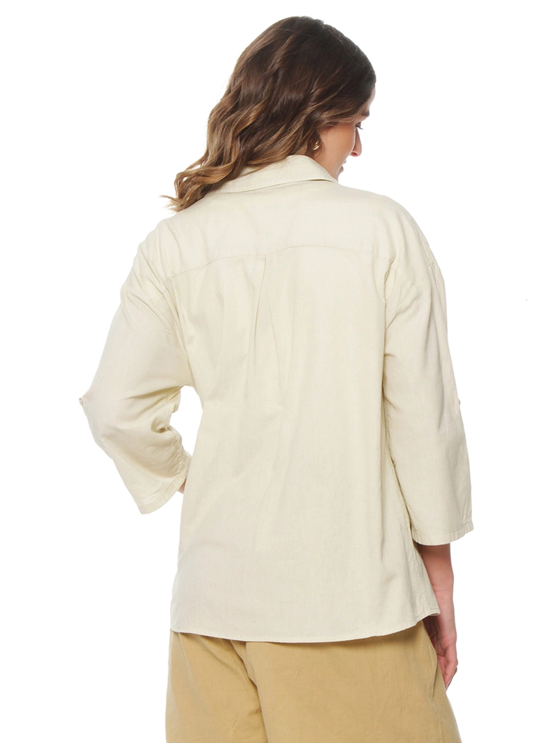 BLUSA MUJER WADOS LINO MANGA LARGA ABOTONADA - 4