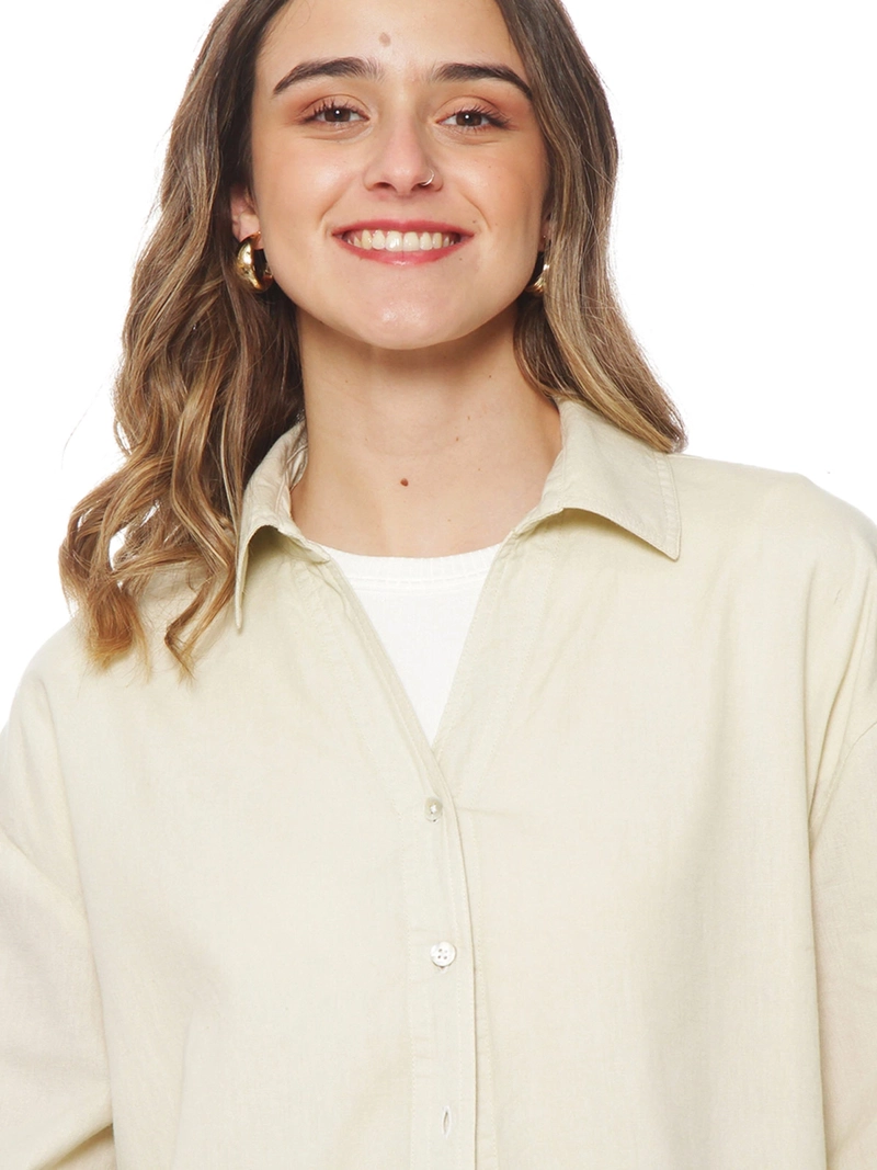 BLUSA MUJER WADOS LINO MANGA LARGA ABOTONADA - 5