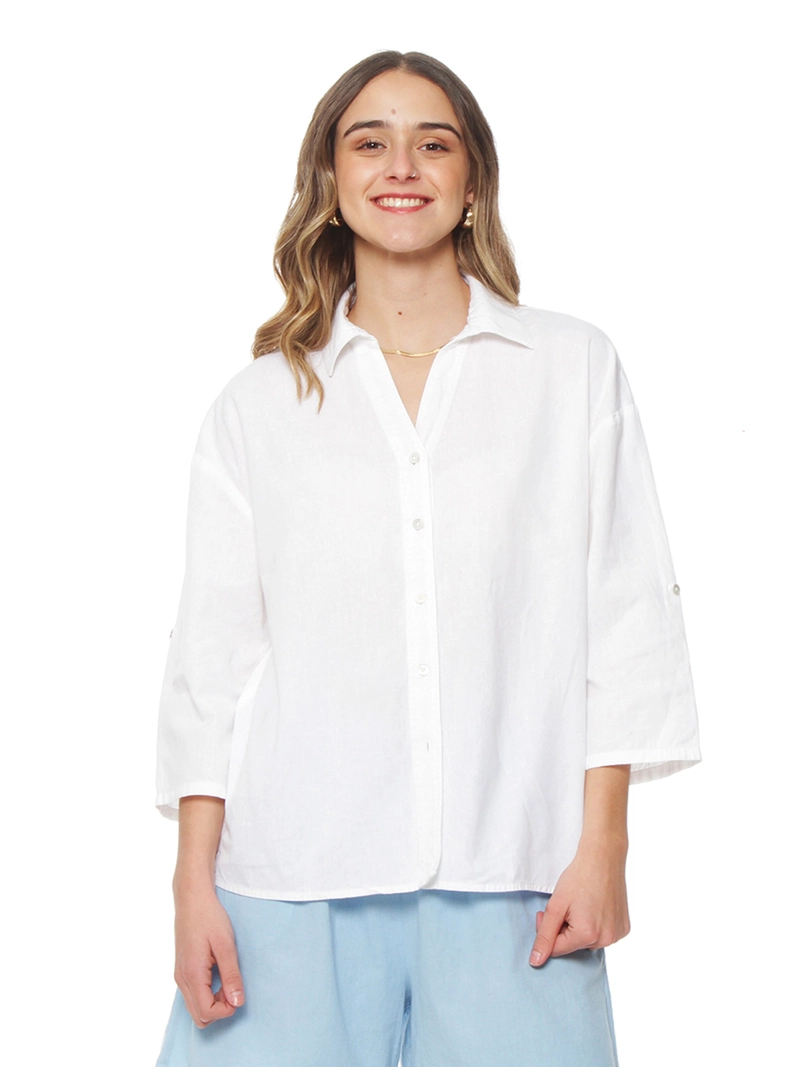 BLUSA MUJER WADOS LINO MANGA LARGA ABOTONADA - 2