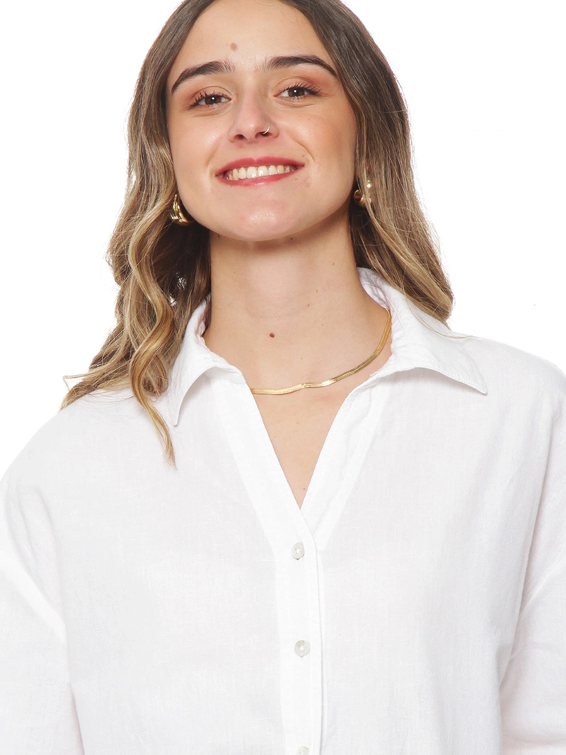 BLUSA MUJER WADOS LINO MANGA LARGA ABOTONADA - 5