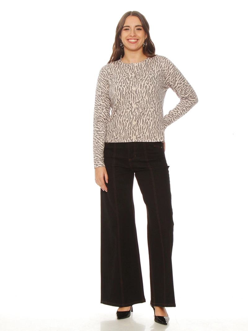 SWEATER MUJER WADOS MANGA LARGA ABOTONADO - 1