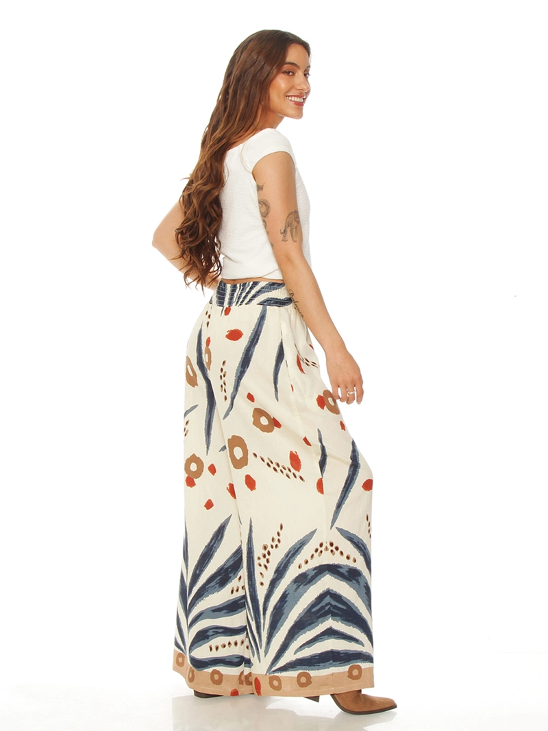 PANTALÓN MUJER WADOS WIDELEG ESTAMPADO TIRO ALTO - 3