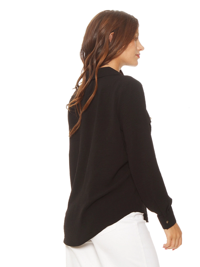 BLUSA MUJER WADOS MANGA LARGA ABOTONADA BOLSILLOS - 4