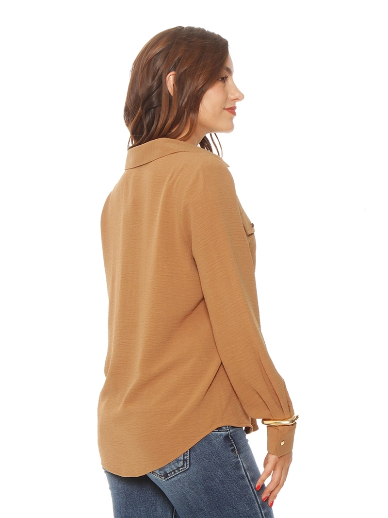 BLUSA MUJER WADOS MANGA LARGA ABOTONADA BOLSILLOS - 5