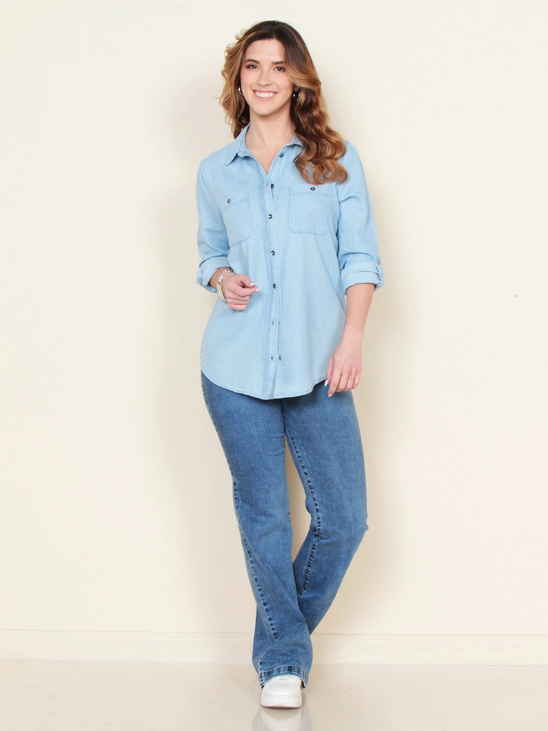 BLUSA MUJER WADOS MANGA LARGA ABOTONADA - 2