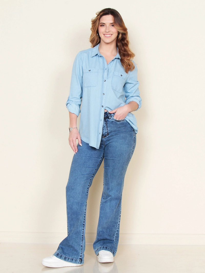 WADOS BLUSA MUJER WADOS MANGA LARGA ABOTONADA