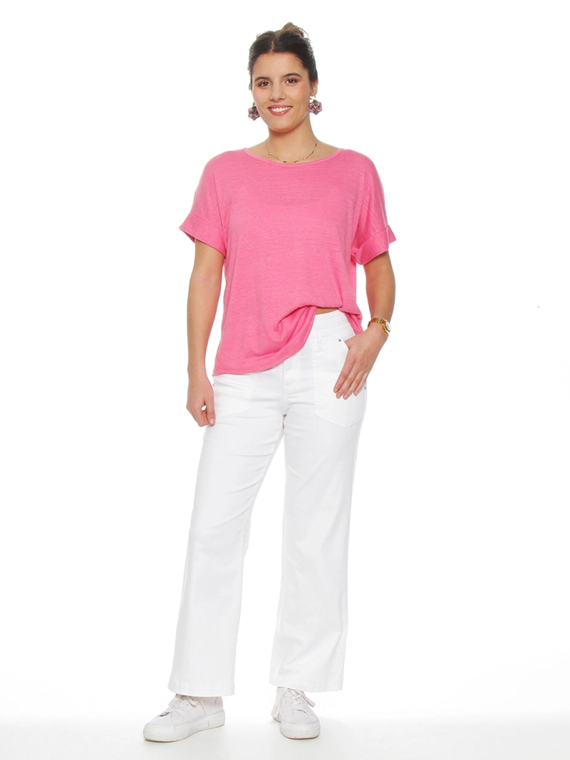 POLERA MUJER WADOS ESCOTE REDONDO MANGA CORTA BOTONES - 1