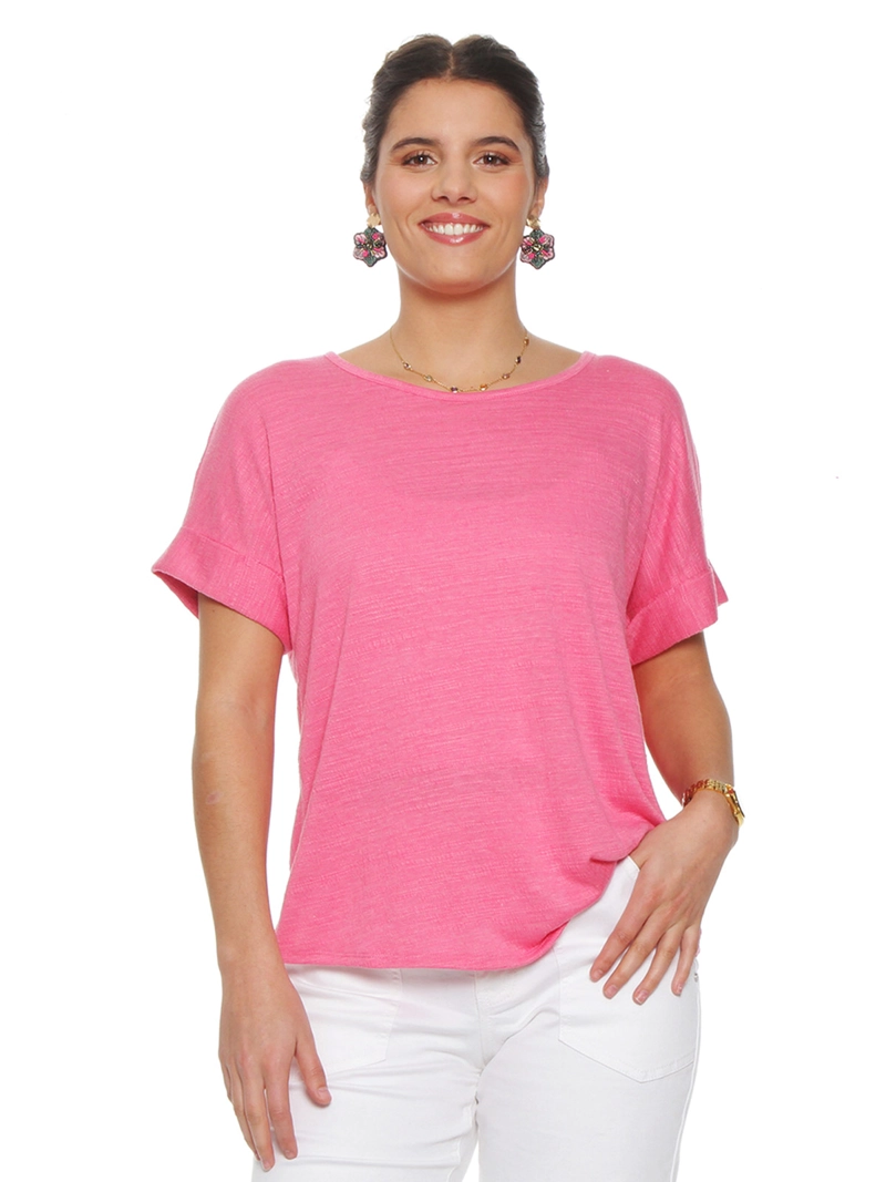 POLERA MUJER WADOS ESCOTE REDONDO MANGA CORTA BOTONES - 3