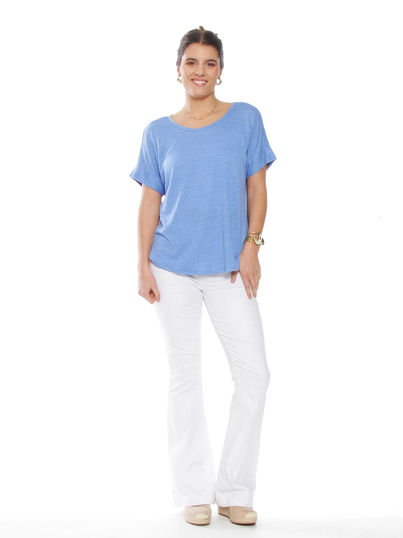 POLERA MUJER WADOS ESCOTE REDONDO MANGA CORTA BOTONES - 1