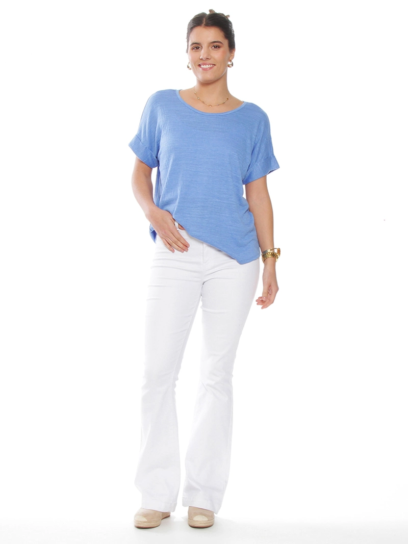 POLERA MUJER WADOS ESCOTE REDONDO MANGA CORTA BOTONES - 2