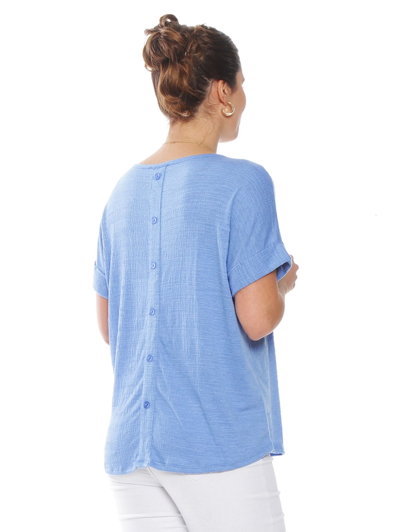 POLERA MUJER WADOS ESCOTE REDONDO MANGA CORTA BOTONES - 5