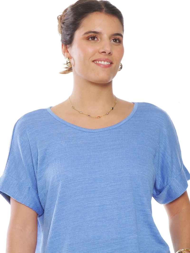POLERA MUJER WADOS ESCOTE REDONDO MANGA CORTA BOTONES - 6