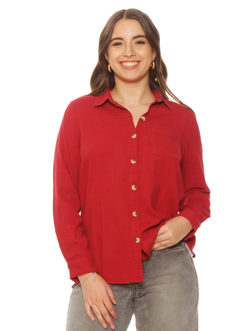 BLUSA MUJER WADOS ALGODÓN MANGA LARGA ABOTONADA - 2