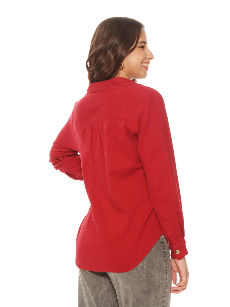 BLUSA MUJER WADOS ALGODÓN MANGA LARGA ABOTONADA - 4