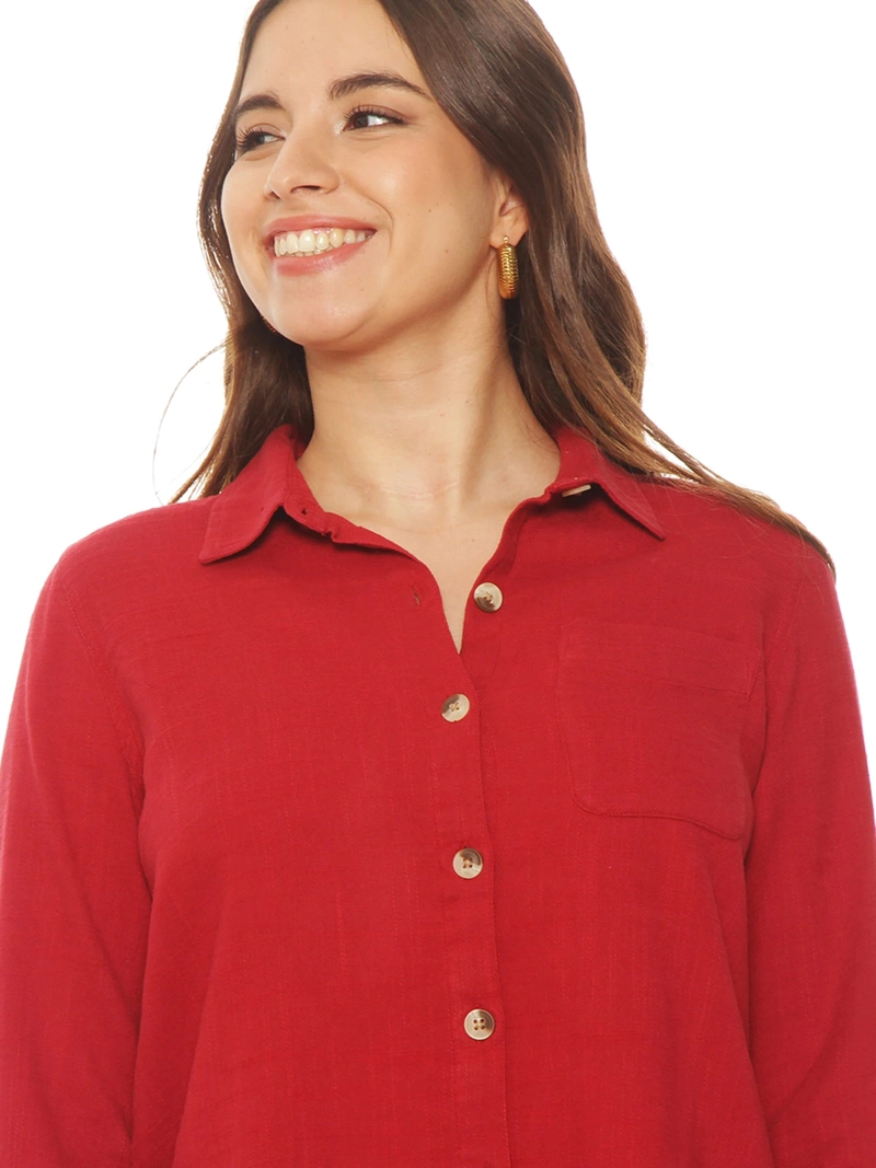 BLUSA MUJER WADOS ALGODÓN MANGA LARGA ABOTONADA - 5