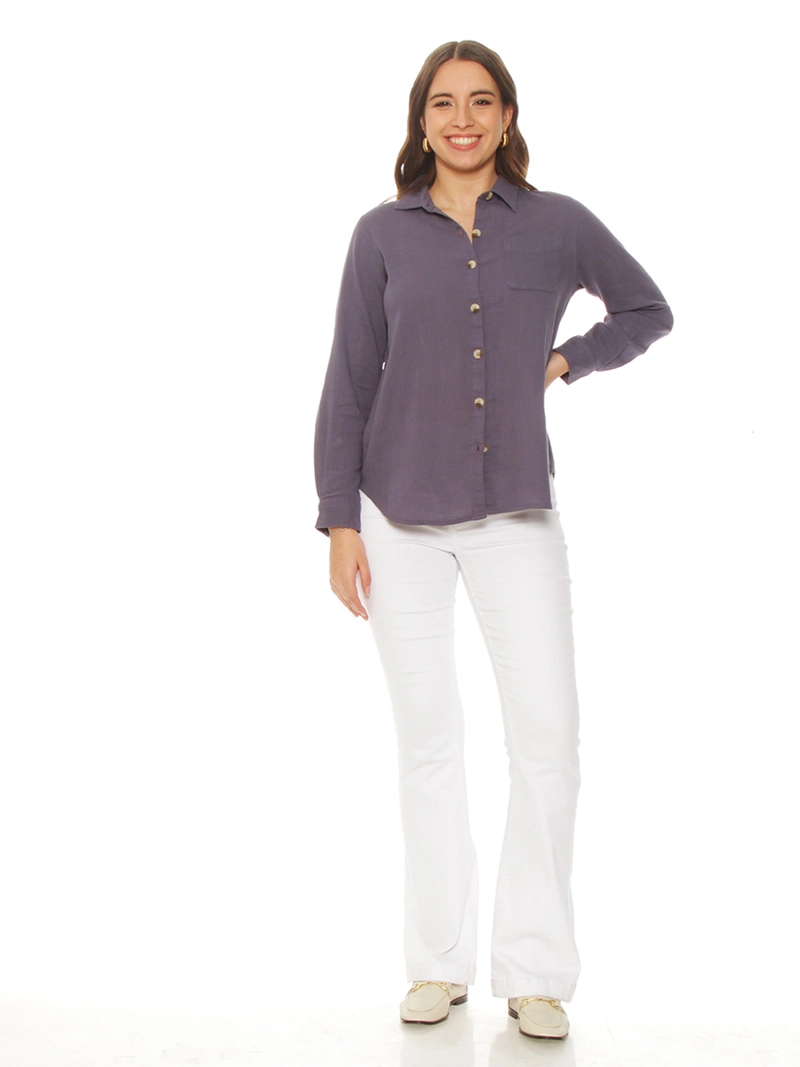 BLUSA MUJER WADOS ALGODÓN MANGA LARGA ABOTONADA