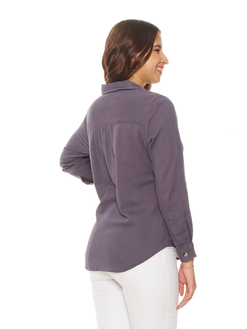 BLUSA MUJER WADOS ALGODÓN MANGA LARGA ABOTONADA - 4