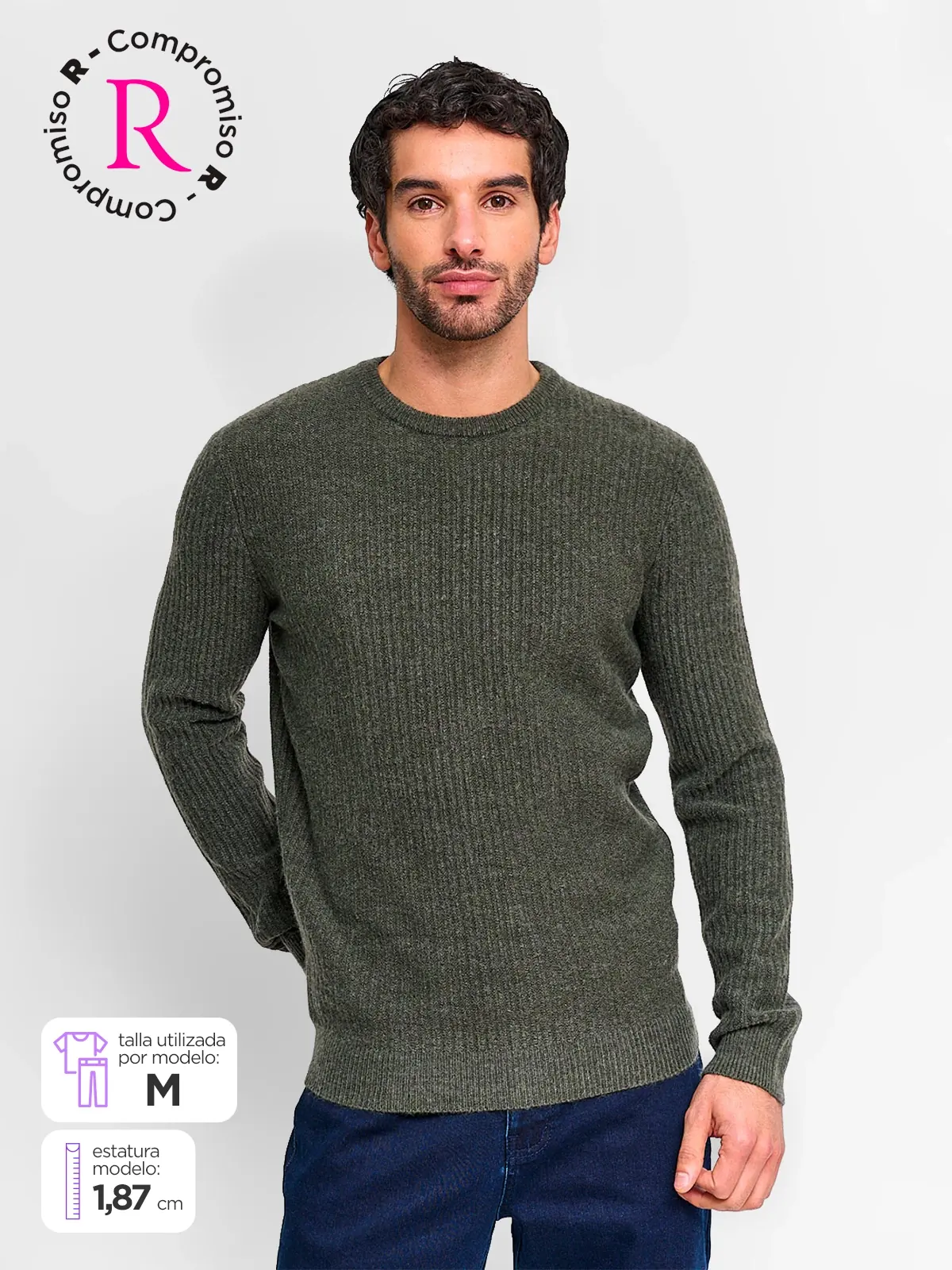 SWEATER HOMBRE MARQUIS LANA CUELLO REDONDO TEXTURA - 1