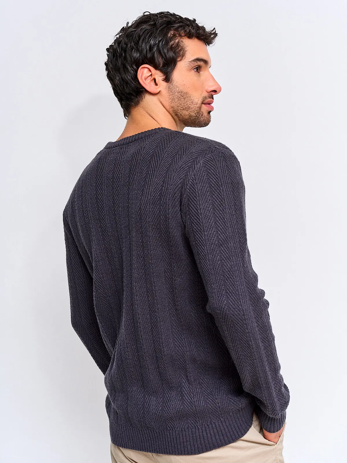 SWEATER HOMBRE MARQUIS CUELLO REDONDO TRENZADO TEXTURA - 2