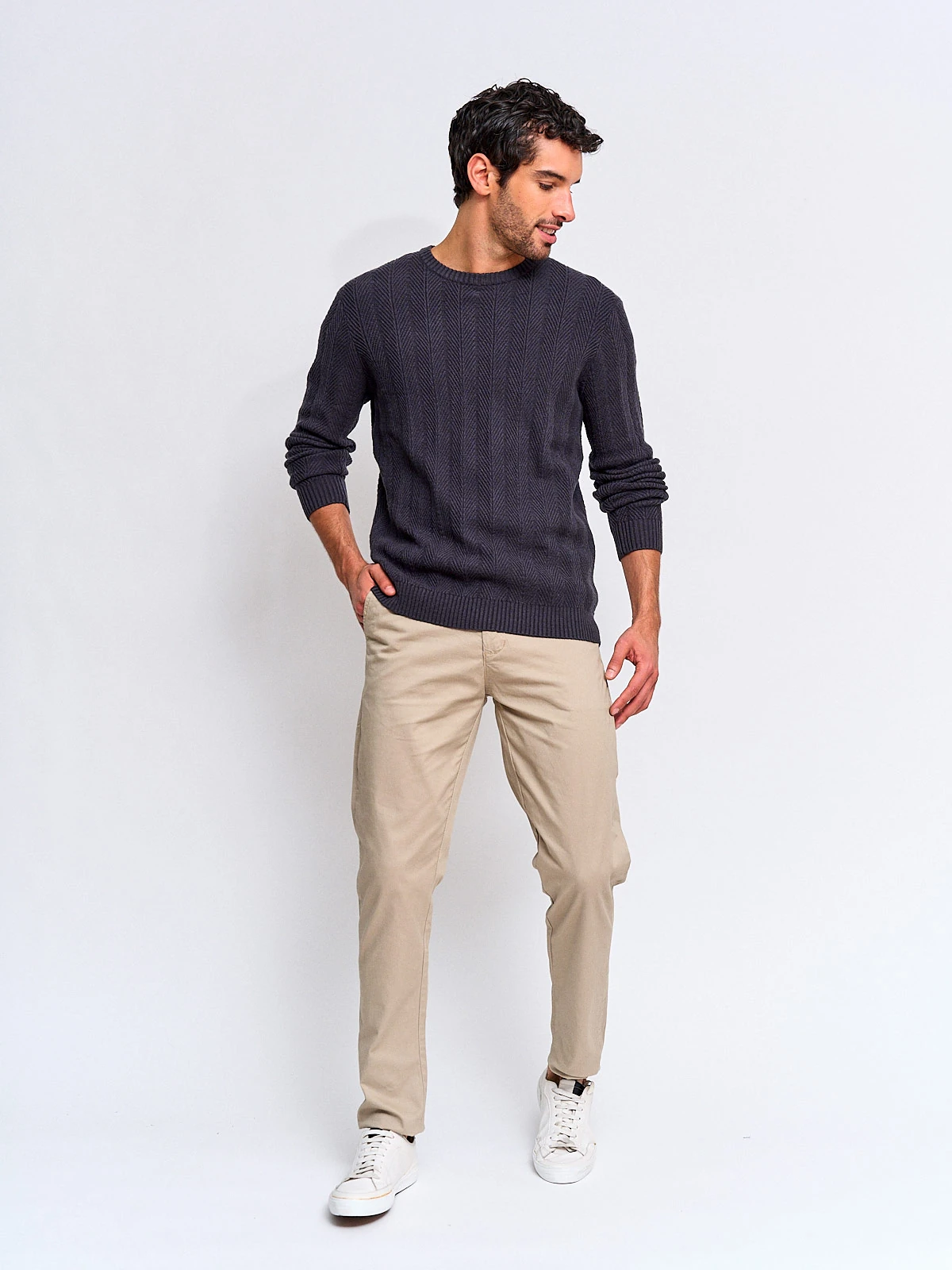 SWEATER HOMBRE MARQUIS CUELLO REDONDO TRENZADO TEXTURA - 4