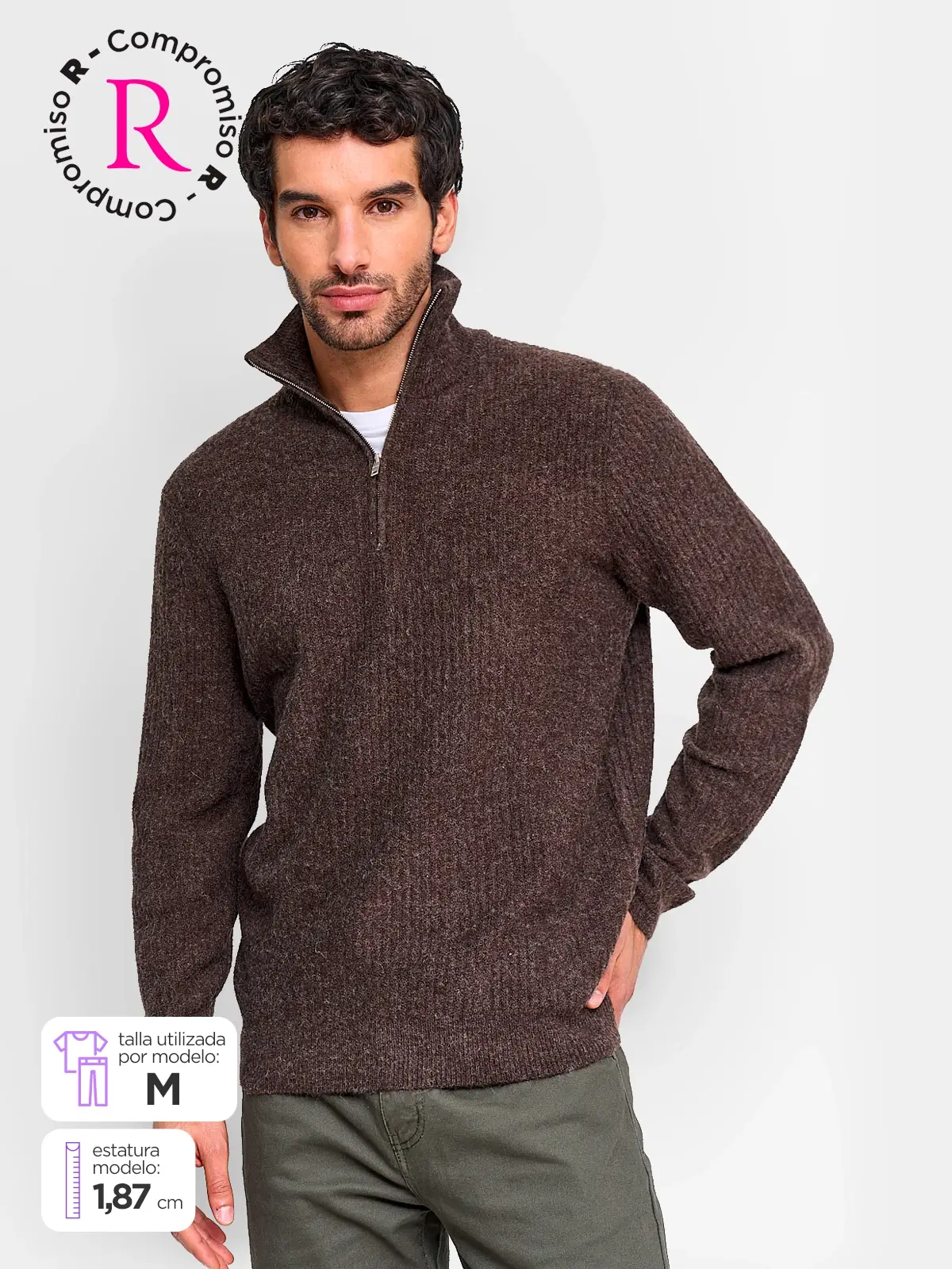 SWEATER HOMBRE MARQUIS LANA HALF ZIPPER