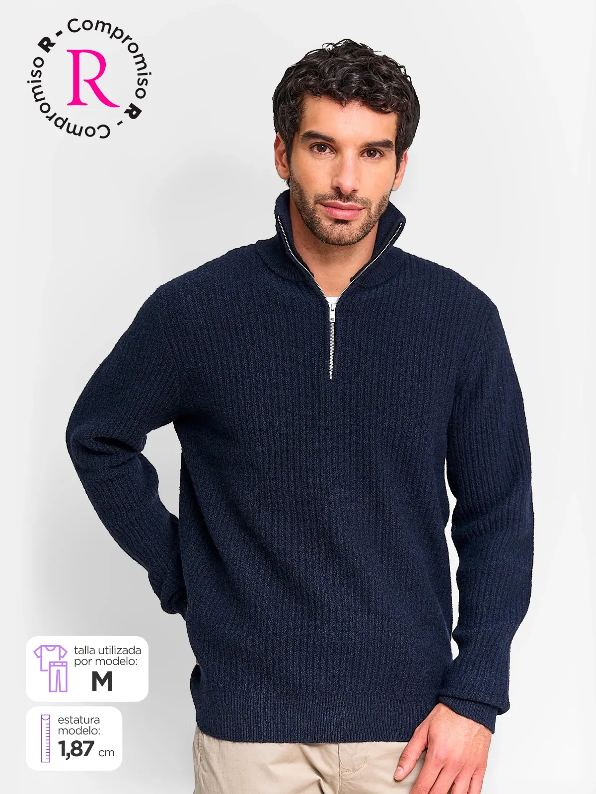 SWEATER HOMBRE MARQUIS LANA HALF ZIPPER - 1