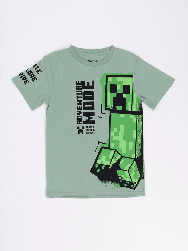 POLERA MANGA CORTA NIÑO MINECRAFT