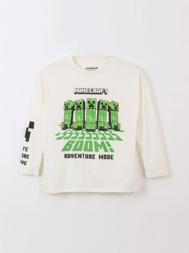 POLERA MANGA LARGA NIÑO MINECRAFT - 1