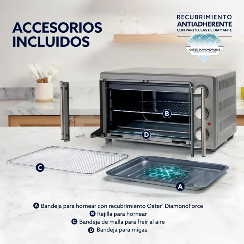HORNO ELÉCTRICO OSTER 42L TSSTTV42FDMAFNS-052 CON FREIDORA DE AIRE - 6