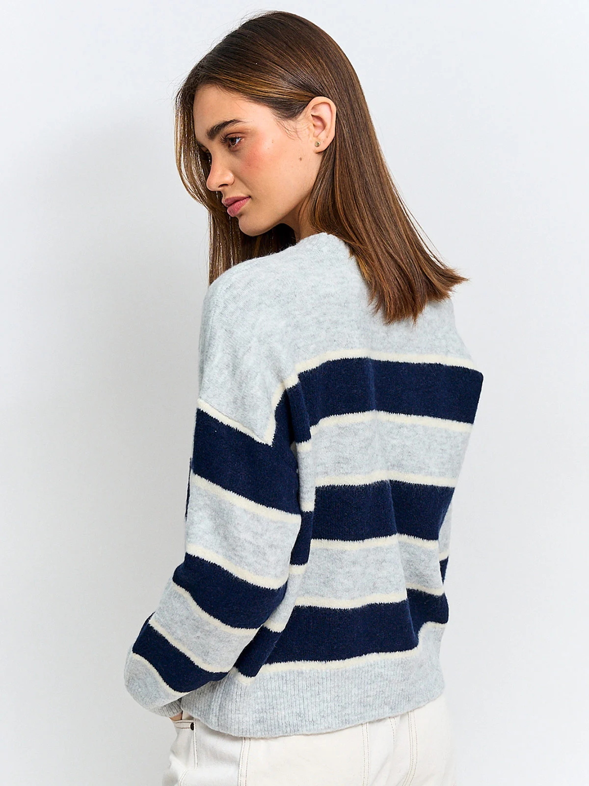 SWEATER MUJER INDEX MANGA LARGA RAYAS - 2