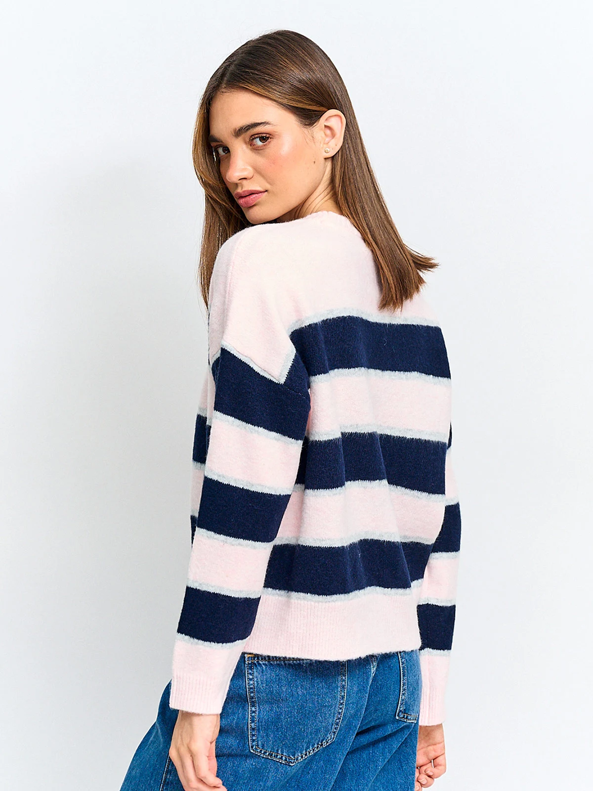 SWEATER MUJER INDEX MANGA LARGA RAYAS - 2