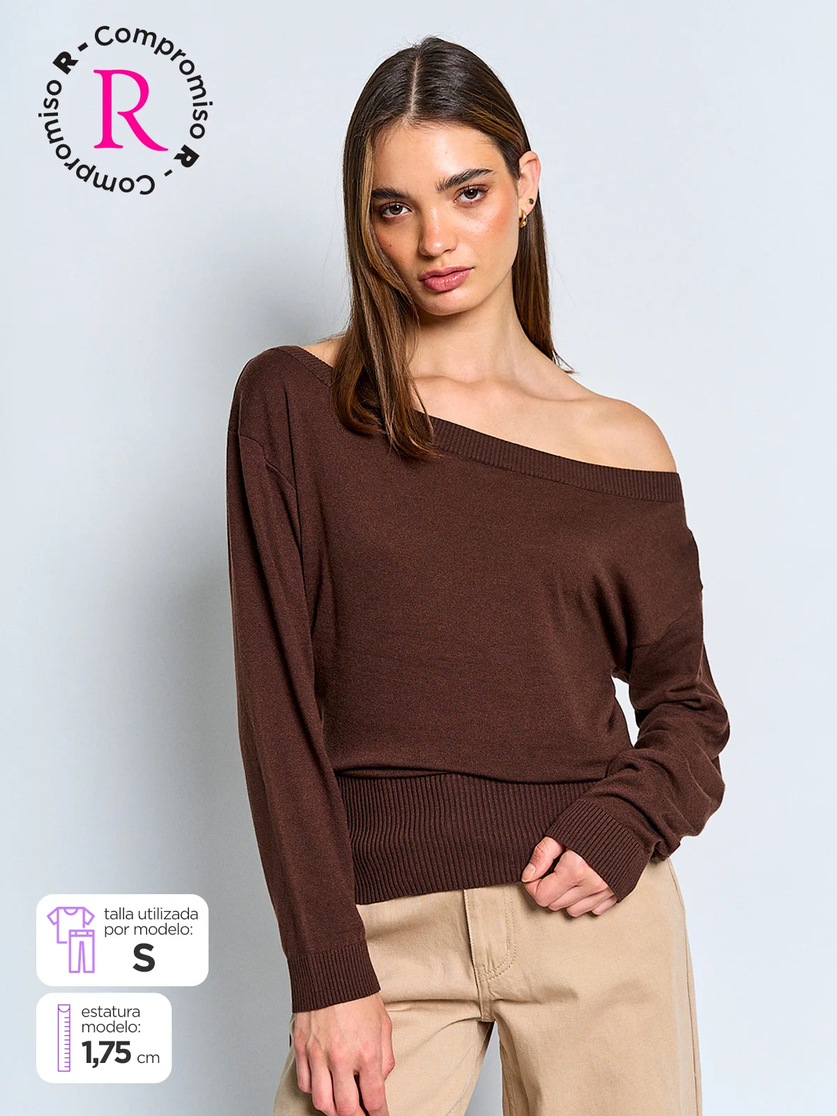 SWEATER MUJER INDEX MANGA LARGA ASIMÉTRICO - 1